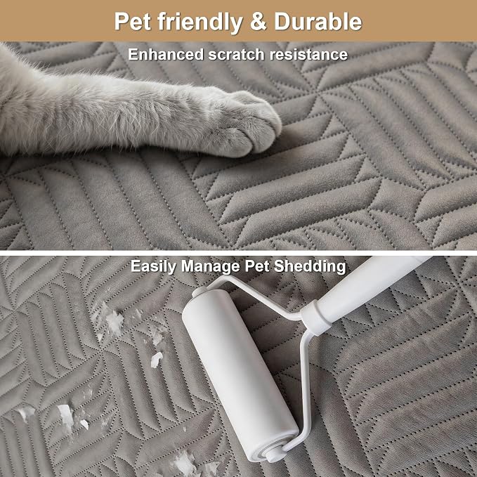 Velvet Sectional Couch Covers for Sofa Washable(35.4"x80.7") | Soft No Shedding Dark Grey Couch Covers, Sofa Cover for 4 Cushion, Pet Friendly Non Slip Couch Protector Cover for Dogs - Image 4