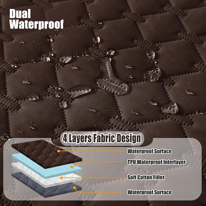Smiry Waterproof Dog Bed Cover Blanket, Reversible Pet Blanket | Soft Reversible, Washable Leakproof Cats Dogs Couch Cover for Sofa, Couch, Furniture (40x50 Inch) - Image 2