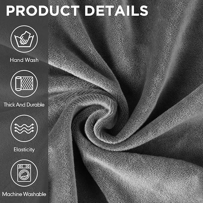 Peryiter 7 Pcs L Shape Sectional Recliner Sofa Covers 5 Seat Sectional Couch Covers Milk Silk Velvet Stretch Reclining Sofa Slipcover Furniture Protector for Living Room(Dark Gray,Velvet) - Image 4