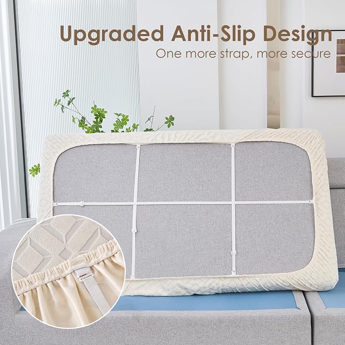 Genina Waterproof Couch Cushion Covers for Pets Washable Sofa Seat Covers | Non Slip,Stretch Jacquard Fabric,Pet Hair & Scratch Protection,Easy Installation,Furniture Protector,Loveseat Cover - Image 4