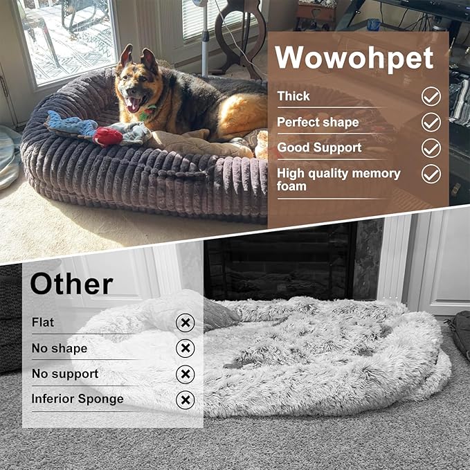 Human Dog Bed for Adult,Large Dog Bed 70"x38"x10" | Orthopedic Washable XL Dog Bed with Memory Foam (Pink leopard print) - Image 2