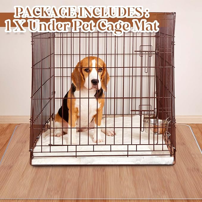 Cinnvoice Under Dog Crate Mat PVC Under Cage Mat Pet Floor Protector 48 x 48 Inch Waterproof Bird Cage Liner Washable Dog Kennel Puppy Pee Training Water Resistant Pad to Protect Floors, Clear - Image 3