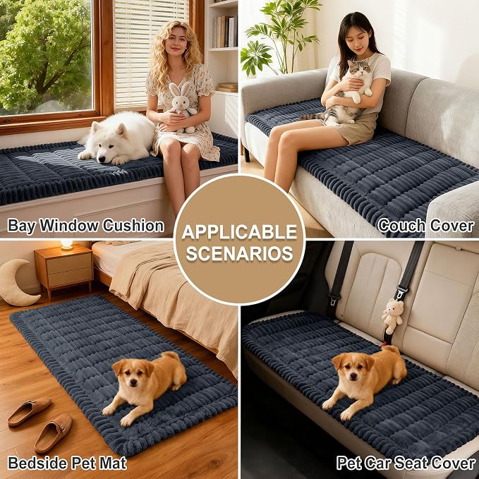 hyha Couch Cover for Dogs, Washable Non Slip Plush Flannel Sofa Protector | Thick Flannel, Silicone Anti-Slip Backing, Pet Hair & Scratch Protection, Fits Sofa & Loveseat (35.4" x 95") - Image 4