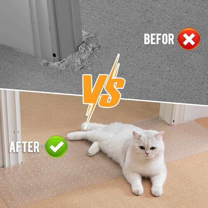Uross Carpet Protector for Pets 9.84FT - Anti-Scratch Mat for Doorway, Under Door Floor Protector, Cat Scratch Stopper - Image 3