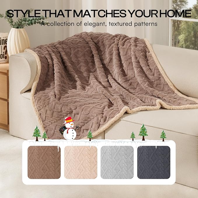 Luciphia Waterproof Blanket for King Bed Reversible Fleece Couch Cover | Reversible waterproof pet blanket soft fleece machine washable protect couch bed, Khaki-thicken 100" x 82" - Image 5