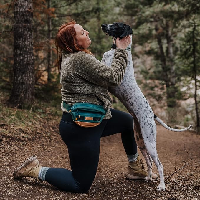 Wilderdog Utility Fanny Pack stores Treats, Balls, Keys in 3 Pockets with adjustable strap and Poop Bag dispenser (Evergreen) - Image 6