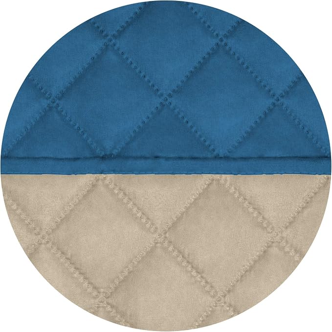 PureFit Reversible Quilted Sofa Cover, Water Resistant Medium Slipcover Furniture Protector, Washable Couch Cover with Non Slip Foam and Elastic Straps for Kids, Pets (Loveseat, Peacock Blue/Beige) | Peacock Blue/Beige, Water Resistant Couch Protector,... - Image 5