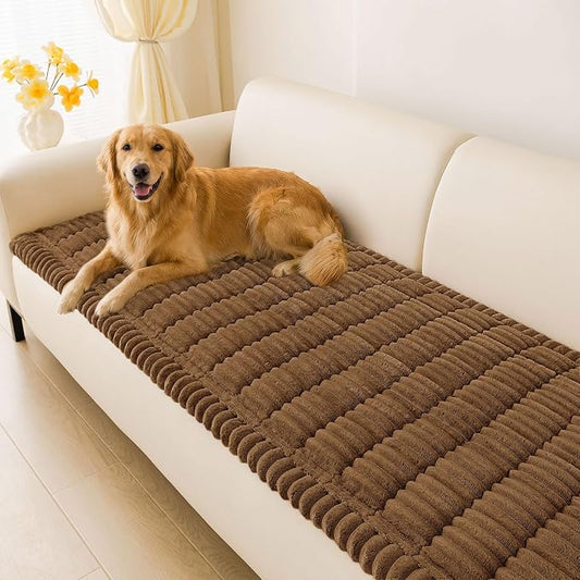 hyha Couch Cover for Dogs, Washable Non Slip Plush Flannel Sofa Protector | Thick Flannel, Silicone Anti-Slip Backing, Pet Hair & Scratch Protection, Fits Sofa & Loveseat (27.6" x 88") by hyha
