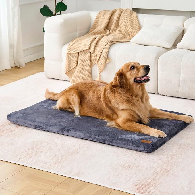 LIORCE Dog Crate Pad - Extra Large Dog Beds with Removable Washable Cover and Waterproof Lining - XXL Memory Foam Pet Bed for Crate - Reversible Kennel Mat (Cool & Warm), 48-inch, Dark Grey - Image 7