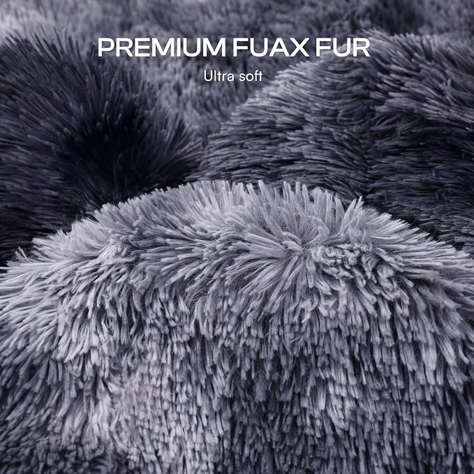 Luciphia Large Waterproof Dog Blanket Pet Washable Liquid Proof Furniture Protector Medium Shaggy Plush Calming Long Faux Fur Bed Cover for Couch Cat Blankets Kitten Doggy, Tie-dye Grey, 40" x 50" - Image 8