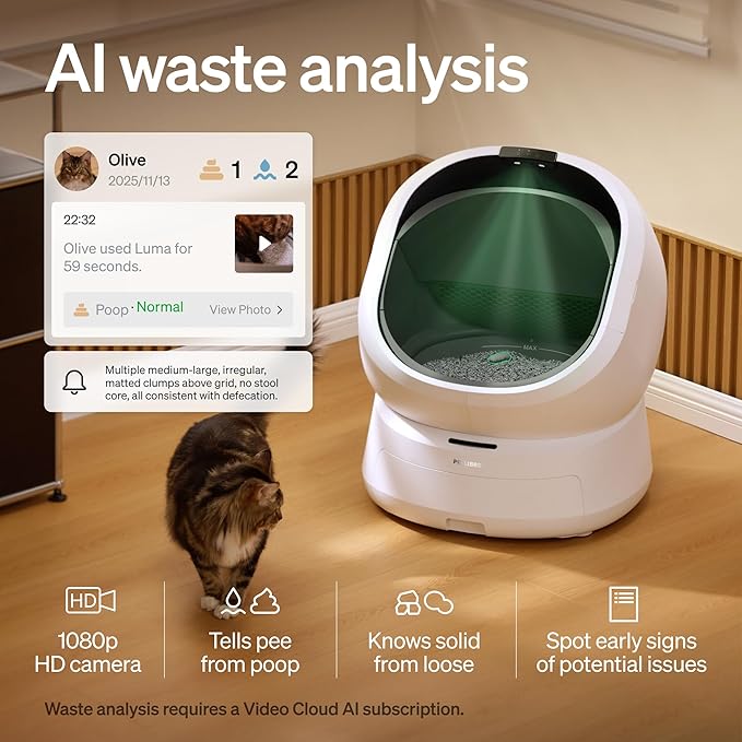 PETLIBRO Automatic Litter Box with Accessories Kit, Large Open-Top Self Cleaning Litter Box with AI-Camera Waste Analysis, Multi-Cat Recognition, Usage Tracking and Auto Odor Control - Image 2