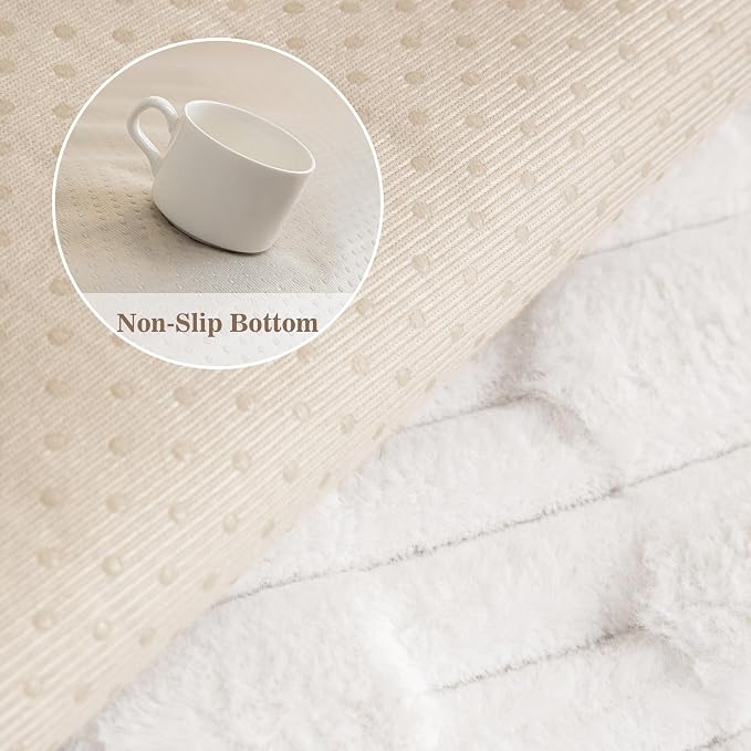 MYSKY HOME Couch Cover for Dogs, Plush Soft Sofa Cover Washable, Chair Cover for Dogs, Couch Arm Cover Pet Friendly, Waterproof Non-Slip Sofa Slipcover Furniture Protector, Cream, 35" x 35" - Image 5