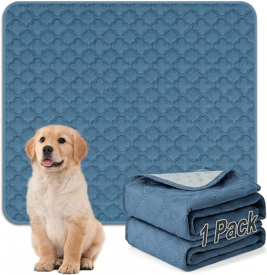 FunFurry Washable Pee Pads for Dogs - 1 Pack Reusable Pee Pads，Waterproof Puppy Pads，Pet Training Pads，Super Absorbent with Dog Paw Shape Non-Slip Backing (Blue, 72" X 72" - 1 Pack) by FUNUPFURRYLIFE