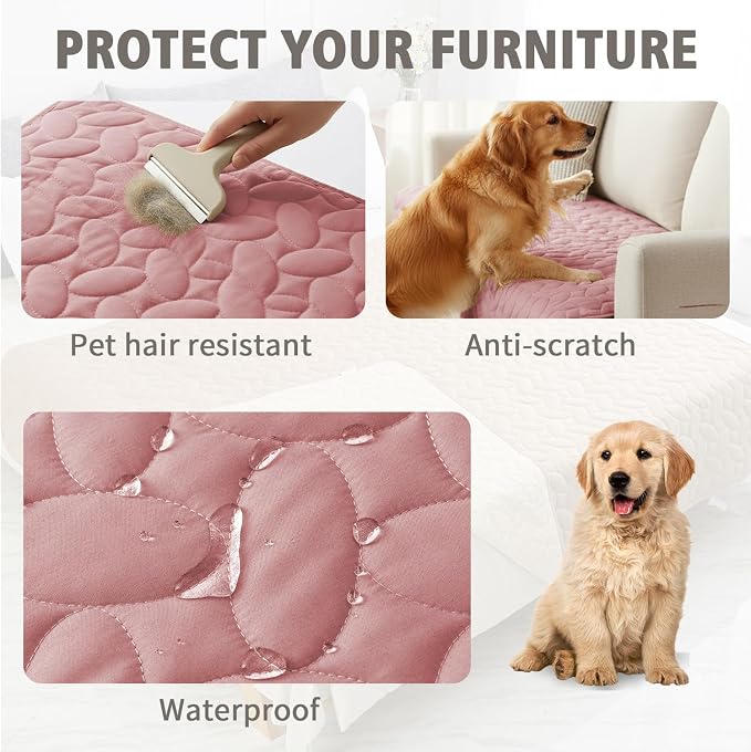 Ameritex Pet Bed Cover Dog Bed Blanket for Sofa and Furniture Waterproof New Pattern Design (40x50 Inch, Pink) - Image 2
