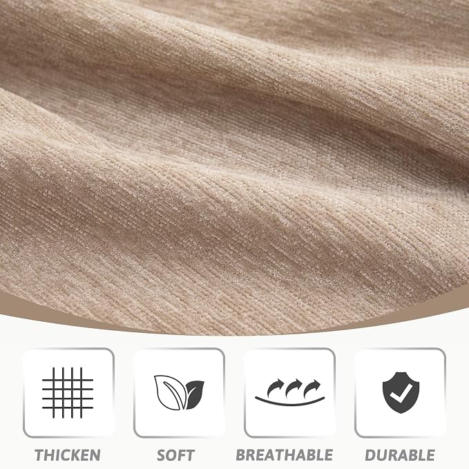 MEETSKY Couch Cover Sofa Covers for Sectional Sofa Universal Fit for Couch 2 Seat, Thick Washable Sofa Slipcover Large, 71"x 102", Khaki - Image 3