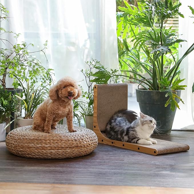 FUKUMARU Cat Scratcher, 26.8 Inch L Shaped Cat Scratch Pad for Indoor Cats | Vertical Cat Scratching Board with Ball Cat Toy, Cardboard Cat Scratcher for Wall Sofa Couch, Kitten Scratching Post, Large - Image 4