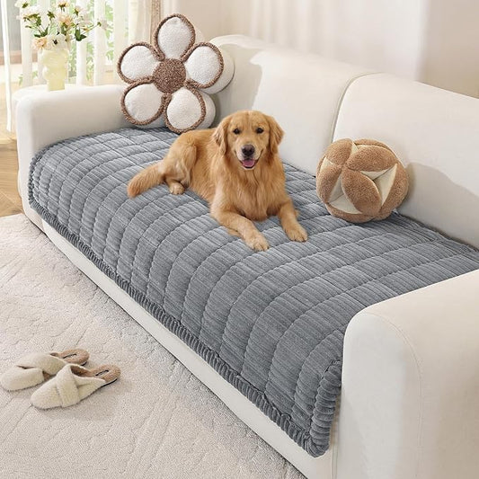 OstepDecor Couch Cover for Dogs, Washable Non Slip Sofa Cover for Pets, Soft Couch Covers for Sofa, Loveseat and Sectional, Furniture Protector Against Pet Hair & Scratches (35.4" x 70.9", Blue Grey) by OstepDecor