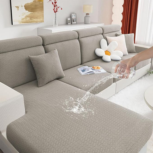 hyha Waterproof Couch Cushion Covers, Anti Slip Sofa Slipcovers for Pets | Waterproof Protection, Thick Jacquard Fabric, Wear Resistant, Anti Slip, Pet Protection (3 Pieces) by hyha