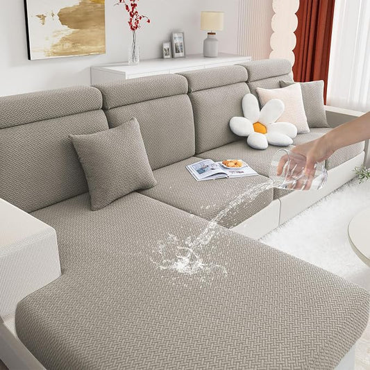 hyha Waterproof Couch Cushion Covers, Anti Slip Sofa Slipcovers for Pets | Waterproof Protection, Thick Jacquard Fabric, Wear Resistant, Anti Slip, Pet Protection (2 Pieces) by hyha