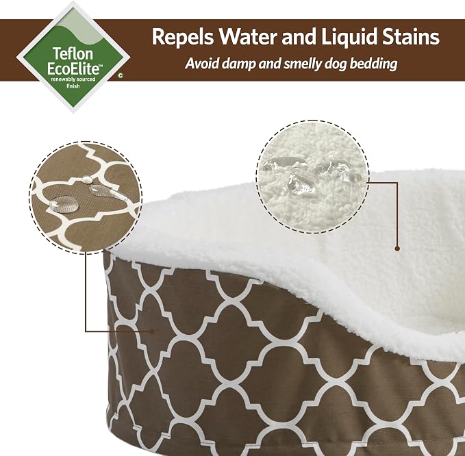 MidWest Homes for Pets Orthoperdic Egg-Crate Nesting Pet Bed w/ Teflon Fabric Protector, Small Brown - Image 3