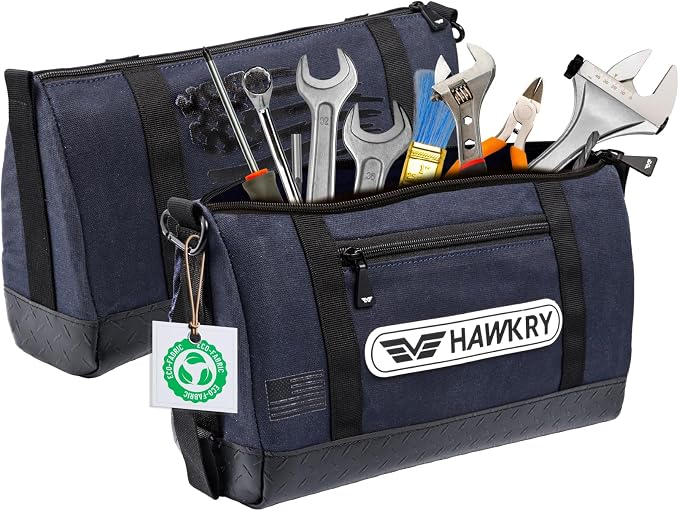HAWKRY Heavy Duty Canvas Tool Bag – Waterproof Canvas Zipper Pouch, Garden Tool Bag, Construction Bags Heavy Duty, Small Zipper Pouch, Motorcycle Tool, Multipurpose Fishing Bag - Image 9