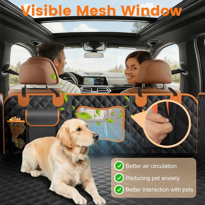 Dog Seat Cover for Back Seat, Hard Bottom Car Seat Cover for Dogs | Back Seat Extender Holds 500 lbs, Waterproof Back Seat Pet Cover for Dogs, Dog Hammock Travel Accessories for Car,SUV,Truck - Image 5