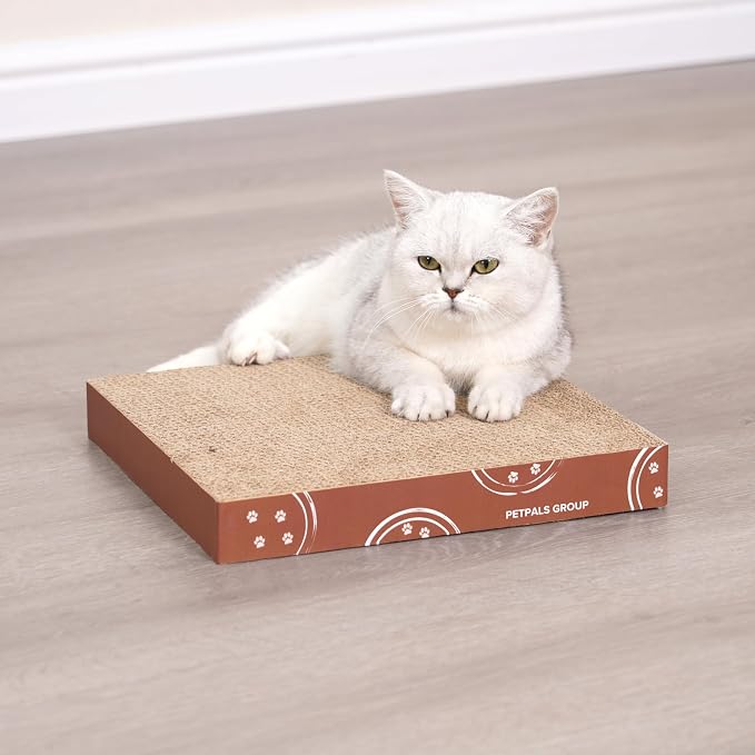Petpals Corrugated Cardboard Scratcher Replacement 4-Pack | Scratching Pad Replacement for Petpals Products Jodie / Poly, Sofa Couch Furniture Protectors from Cat Scratching, Brown - Image 8