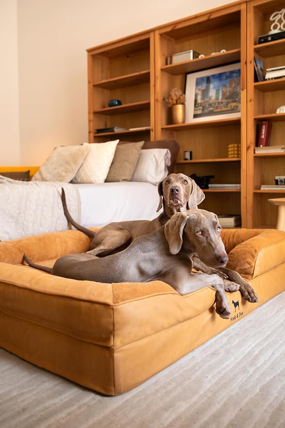 NOAH & PAW Giant Dog Bed XXL, 55x45x11 Inch, Orthopedic Dog Beds, Eggshell Memory Foam Infused with Cooling Gel, Inner Cover, Water Resistant, Machine Washable (Faux Leather) - Image 6
