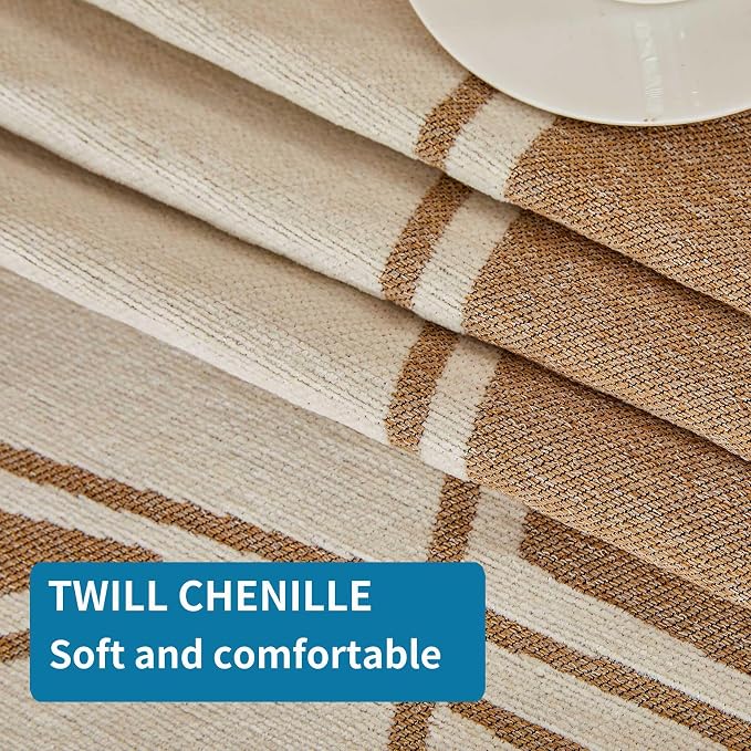 HAOMAIJIA Non Slip Couch Cover - Sofa Covers for 3 Cushion Sectional Couch - Washable Dog & Pet Furniture Protector - Living Room Blanket (Brown-Cream, 71"x134") - Image 8