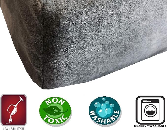 Dogbed4less XL Memory Foam Dog Bed for Medium Large Dogs with Orthopedic Comfort, Waterproof Liner and Grey Washable Pet Bed Cover 47X29 Pillow - Image 4