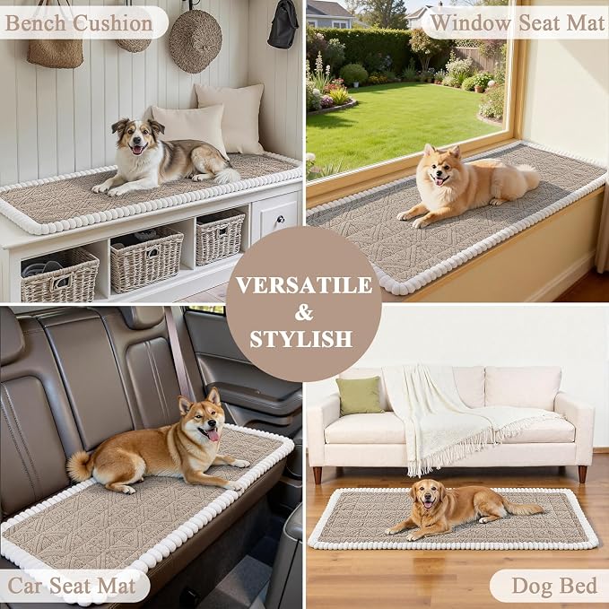 Vaukki Coffee Pet Couch Cover for Dog, 27.6''x70.9'' Sofa Cover Protector | Washable Soft Non Slip Sofa Slipcover for 3 Cushion Couch, Fuzzy Sofa Pad Pet Friendly Dog Bed Mat for Couches - Image 6