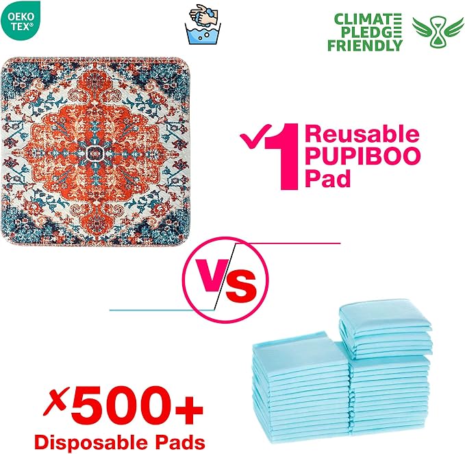 PUPIBOO Washable Pee Pads for Dogs and Cats - Super Absorbent Reusable Puppy Training Pads - 100% Waterproof, Leak-Proof & Non-Slip Whelping Pads for Pet Housebreaking - Image 7