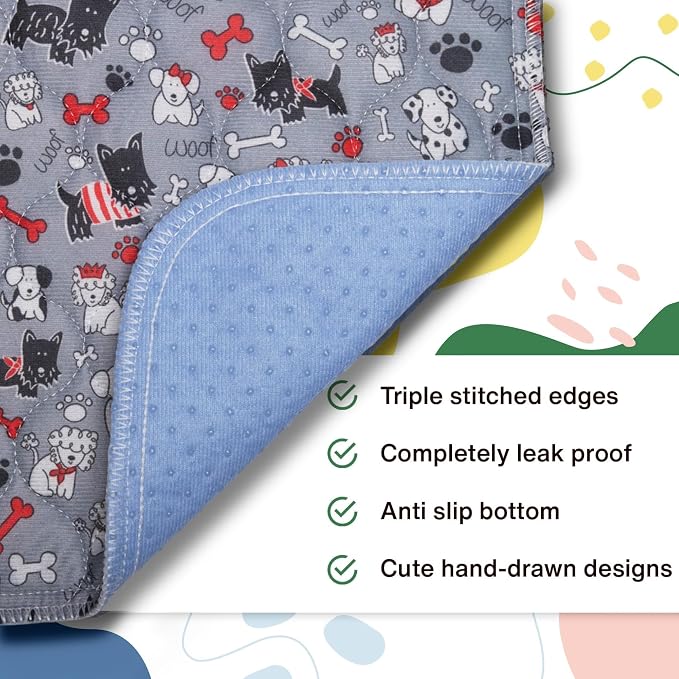 Caldwell's Pet Supply Co. 30x36 Potty Pads, Washable Pee Pads for Dogs, Reusable Pee Pad for Dogs, Puppy Potty Mat, Whelping Rug, Reusable Puppy Mat, Waterproof Rug for Dog, Medium (Set of 2) - Image 4