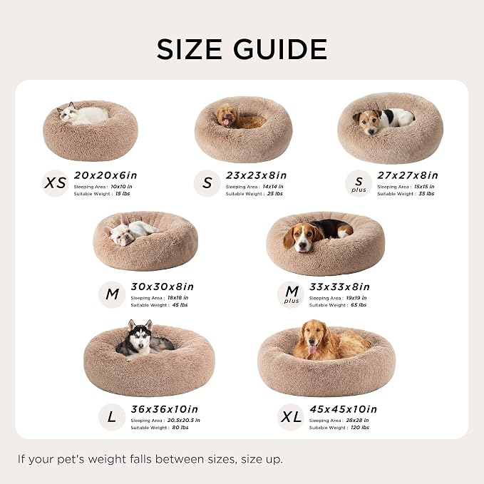 Bedsure Calming Small Dog Bed Donut Washable Cat＆Puppy Bed,23 inches | Fluffy Faux Fur Round Cuddler,Anti-Slip Bottom,Anti-Anxiety,Deep Sleeping for Large Cat & Pets Up to 25 Lbs,Aqua Blue - Image 5