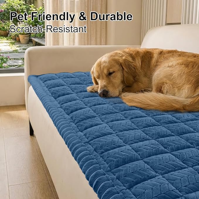 Smiry Couch Cover for Dogs, Non Slip Fuzzy Pet Sofa Covers Washable | Sofa Slipcovers for 2-3 Cushion Couch, Soft Thick Furniture Protector for Cats Dogs, Against Fur, Dirt, Scratch (27.6"x59") - Image 2