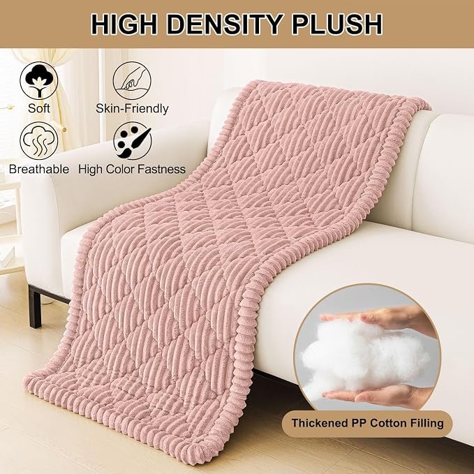 Smiry Couch Cover for Dogs Washable, Non Slip Fuzzy Pet Sofa Protector | Soft Thick Furniture Cover for Sofa, Loveseat and Sectional, Scratch & Pet Hair Resistant (Dusty Rose, 27.6" x 59") - Image 9