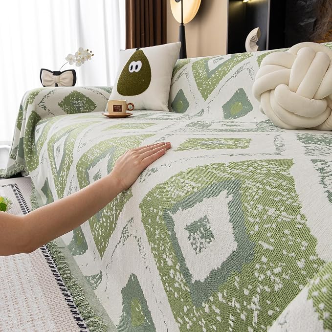 ROOMLIFE Couch Cover Boho Sofa Covers for 3 Cushion Couch Washable | Furniture Protector Sofa Couch Cover for Dogs, Soft Breathable Sofa Slipcover, Couch Throw Blankets with Tassels 71''X118'' - Image 2