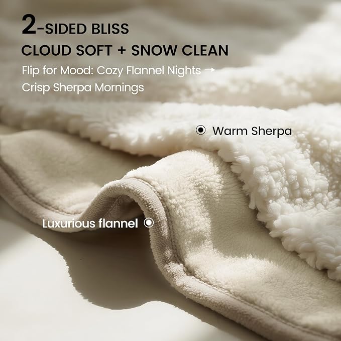 gogobunny Waterproof Bed Blanket, Reversible Sherpa Fleece Throw Blanket for Dog Puppy Cat, Furniture Cover Protects Bed Couch Sofa from Liquid Pee and Pet Fur (Cream, 50x60 inches) - Image 5