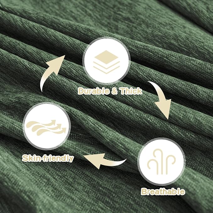 MYSKY HOME Oversized Sofa Covers Couch Covers for 3 Cushion Couch Sofa Pet Friendly, L Shaped Couch Cover Sectional Couch Cover Non Slip Furniture Protector for Kids, 91"x150", Moss Green - Image 8