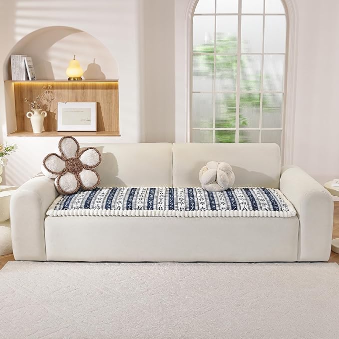 VClife Fuzzy Anti-Slip Dog Couch Cover for Christmas, Blue, 27.6 x 59.1 | Soft Thick Couch Covers for 2 Cushion Couch Sofa Pet Friendly, Scratch Resistant Sofa Cover Washable Dog Furniture Protector - Image 7