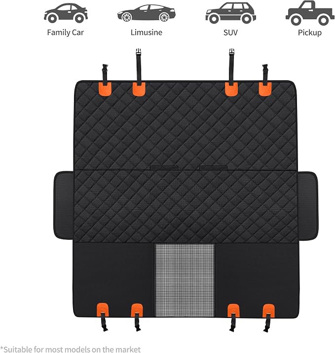 GXT Dog Back Seat Cover Protector for Cars SUV and Trucks with Mesh Window, Scratchproof Nonslip and Waterproof Material - Image 4