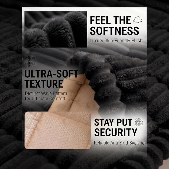 Toucans Couch Covers for Pets, Washable, Non Slip Plush Sofa Protectors, Fuzzy Pet Couch Covers, Pet Friendly (Off-Black, 27.6" x 82.7") - Image 3