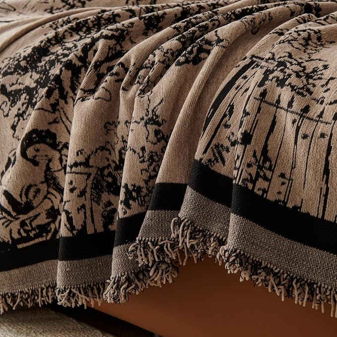 French Country Couch Cover for 3 Cushion Sofa, Vintage Cottage Reversible Couch Cover Sectional L Shape, Farmhouse Home Decor Chenille Non Slip Washable Large Couch Protector for Dogs 71"x118" - Image 7