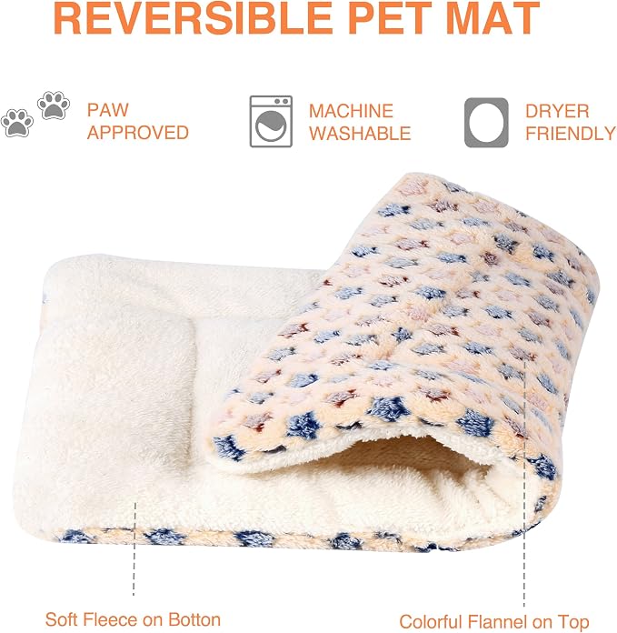 Mora Pets Dog Crate Pad - Ultra Soft Pet Bed With Cute Star Print, Washable Mat for Large Medium Small Dogs, Reversible Fleece Kennel Liner, Cat Bed 23 x 18 Inch Brown - Image 3