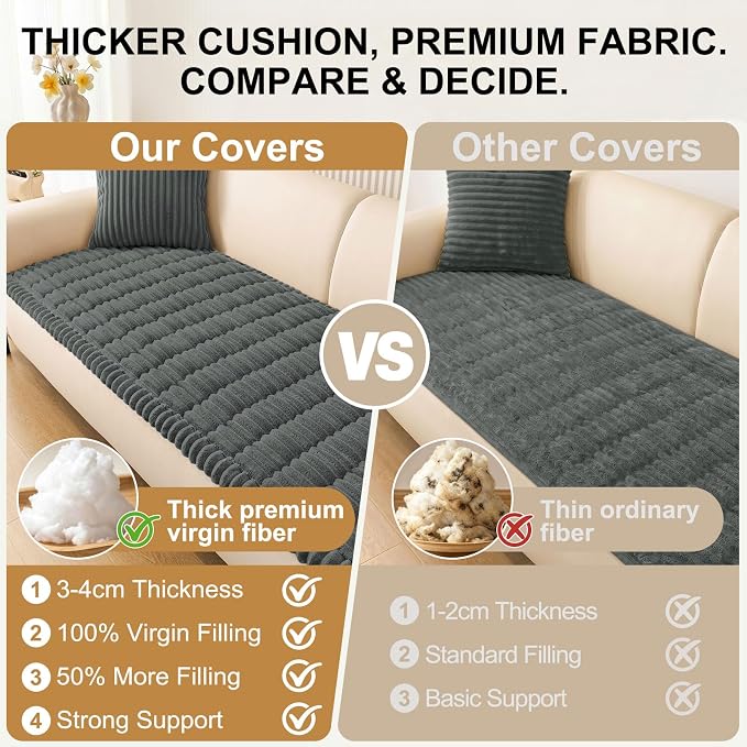 Smiry Couch Cover for Dogs, Non Slip Washable Sofa Protector for Pets | Soft Furniture Cover for Leather & Fabric Couches, Cozy Protect Against Fur, Dirt & Messes, Pet Friendly, 35.4"x70.9" - Image 4