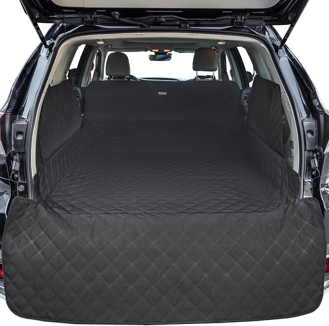 ALLANSING Extra Long SUV Cargo Liner for Dogs - Heavy-Duty 900D Oxford Waterproof Pet Cargo Protector with All-Round Protection & TPU Suction Cups, Fits Full-Size SUVs and Minivans by CARS%C2%B7DOGS%C2%B7SING