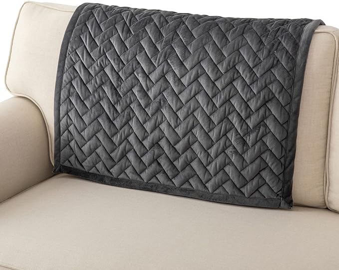Eismodra Couch Cover,Sectional Couch Covers,Sofa Covers for 3 Cushion Couch,Anti-Slip Sofa Slipcovers for Dogs Cats Kids Loveseat Recliner L Shaped Armrest Backrest,Dark Gray 36''x36''(Only 1 Piece) by Eismodra