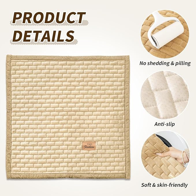 Couch Covers for Dogs Washable, Velvet Dog Couch Cover Protector, Fuzzy Plush Pet Sofa Cover for Backrest Armrest, Sofa Covers for Pets(1,Light Brown,27.6"x27.6",Single Seater) - Image 3