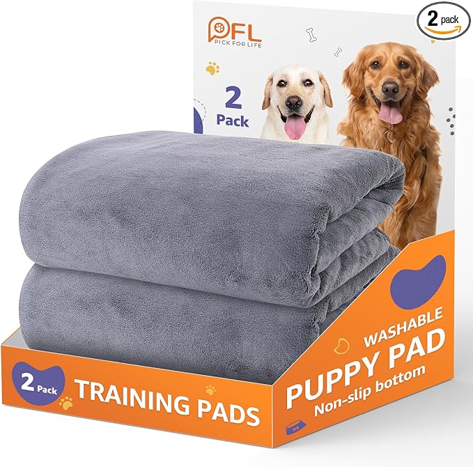 Washable Dog Pee Pads 36x36 2Pack Reusable Puppy Pads, Absorb Dog Mats Non-Slip Puppy Training Pads for Whelping, Potty, Training, Playpen, Crate by PICKFORLIFE