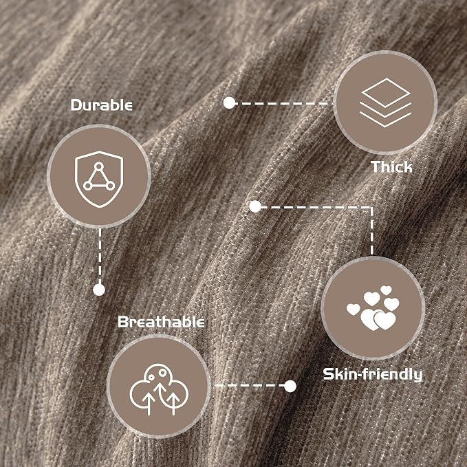 MEETSKY Couch Cover Washable for Dogs Sectional Couch Covers Chenille Sofa Covers Living Room Pet Couch Protector Sofa Slipcovers for Pets,Kids, 71"x 102", Sand - Image 3
